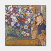 Vrouw en vaas met bloemen, Edgar Degas Magneet (Voorkant)