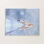 Vrouw engel in blauw legpuzzel (Horizontaal)