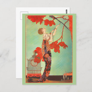 Vrouw Exotisch  Schilderij Briefkaart