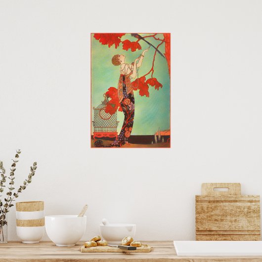 Vrouw Exotisch Schilderij Poster (Keuken)