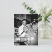 Vrouw fabrieksarbeider met Vliegtuig-engine Briefkaart (Staand voorkant)