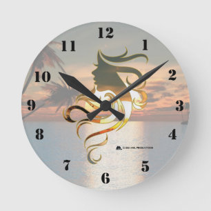 Vrouw Face 11 PARADISE DARK Ronde Klok