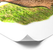 Vrouw fazant in gras poster (Hoek)