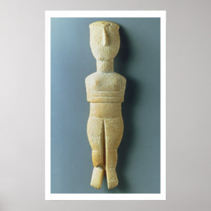 Vrouw figine, vroege Cycladic, c.2800-2300 BC (m Poster