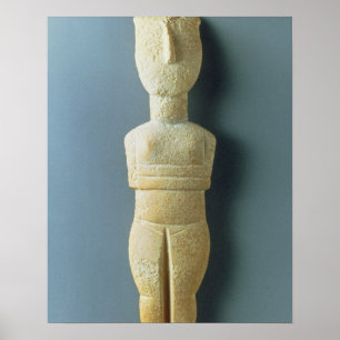 Vrouw figine, vroege Cycladic, c.2800-2300 BC (m Poster