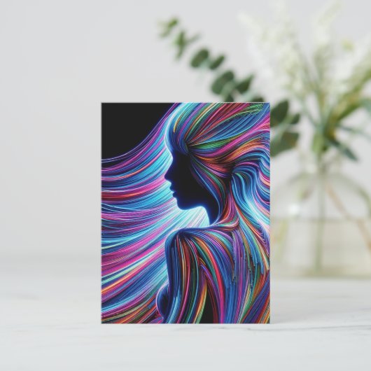 Vrouw Figuur Abstract Briefkaart (Staand voorkant)