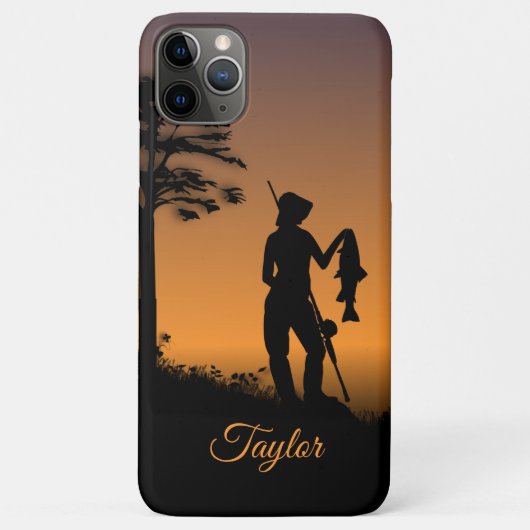 Vrouw Fisherman met naam Case-Mate iPhone Case (Achterkant)