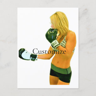 Vrouw Fitness Model boxing Thunder_Cove Briefkaart