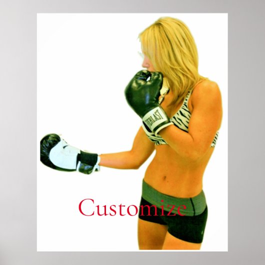 Vrouw Fitness Model boxing Thunder_Cove Poster (Voorkant)