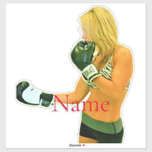 Vrouw Fitness Model boxing Thunder_Cove Sticker (Vel)