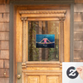 Vrouw fitness Model Split Thunder_Cove Raamsticker (Huis Deur)