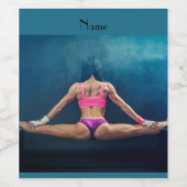 Vrouw fitness Model Split Thunder_Cove Wijn Etiket (Enkel label)