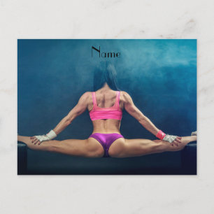 Vrouw fitness Model Splitsing Thunder_Cove Briefka Briefkaart