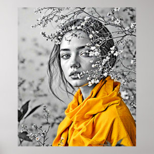 Vrouw Floral Art Print