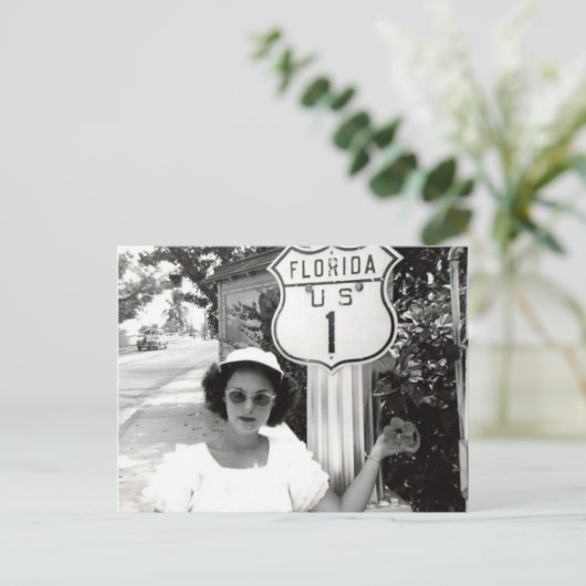 Vrouw Florida Rte. 1 Wegwijzer Briefkaart (Staand voorkant)