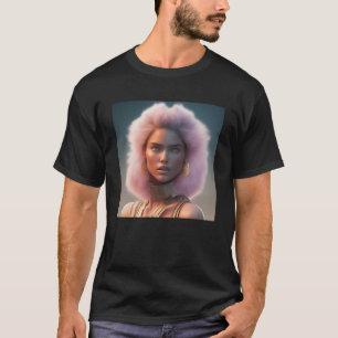 Vrouw Fluffy Lion Mane Roze King Fantasy Natuur W T-shirt