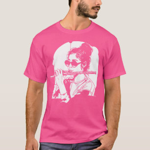 Vrouw Fluitist Tekening Fluit Duet T-shirt