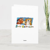 Vrouw föhnt haar  kaart (Achterkant)