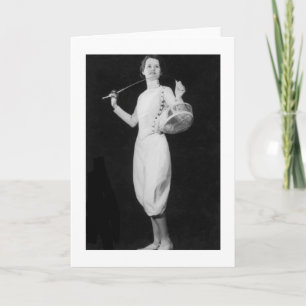  Vrouw Folie Fencer Note Kaart