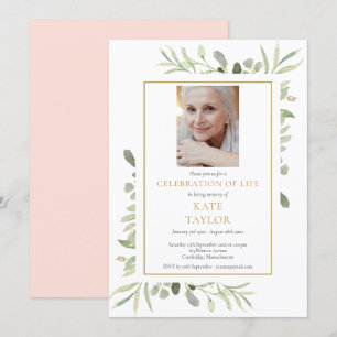 Vrouw Foto Begrafenis Viering Van Het Leven Kaart