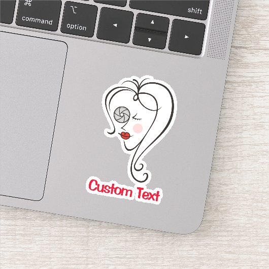 Vrouw fotograaf sticker (Detail)
