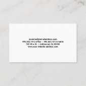 Vrouw fotografeert visitekaartje (Achterkant)