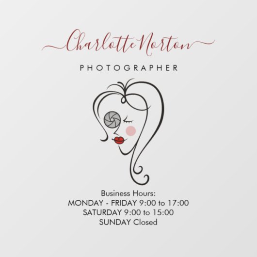 Vrouw Fotografietvenster Cling Raamsticker (Vel)