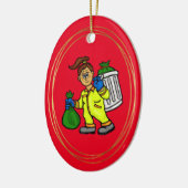 Vrouw Garage Collector kerstversiering Keramisch Ornament (Links)