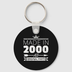 Vrouw Geboren In 2000 Verjaardag Vintage Grappige  Sleutelhanger