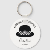 Vrouw: Gefeliciteerd politieagent Sleutelhanger (Voorkant)