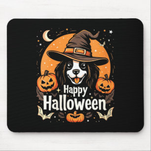 Vrouw gelukkig Halloween hond Muismat