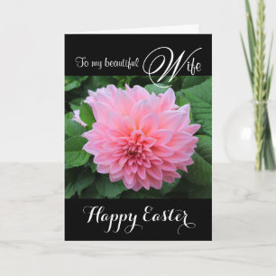 Vrouw / Gelukkig Pasen - Mooie Roze Dahlia Feestdagen Kaart