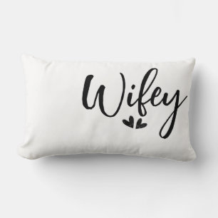 Vrouw, gepersonaliseerd minimalistisch trouwkussen kussen
