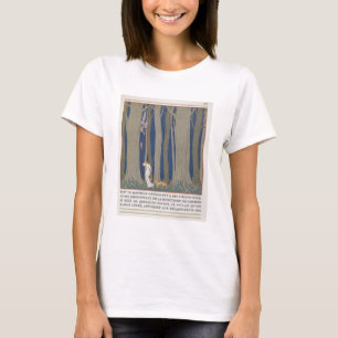 Vrouw gevolgd door een luipaard, illustratie van L T-shirt