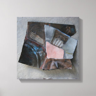 Vrouw gezicht krassen tranen Collage Canvas Afdruk