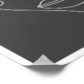 Vrouw Gezicht Lijn Kunst Zwart-Wit Poster (Hoek)