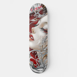 Vrouw gezicht skateboard