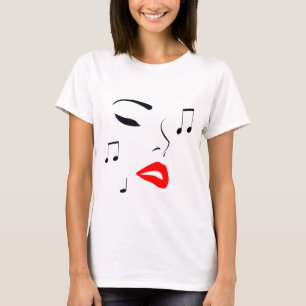 Vrouw Gezichtsmuziek T-shirt