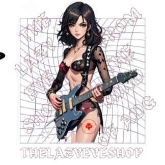 Vrouw Gitarist Design T-shirt