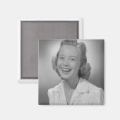 Vrouw glimlachen magneet (Voorkant / Achterkant)