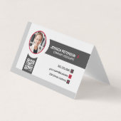 Vrouw glimlachen | Ondernemingen | QR-code Visitekaartjes (Voorkant)