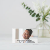 Vrouw glimlachen visitekaartje (Staand voorkant)