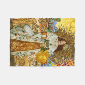  vrouw Golden Sun: Leo Zodiac Collage Art Fleece Deken (Voorkant (Horizontaal))