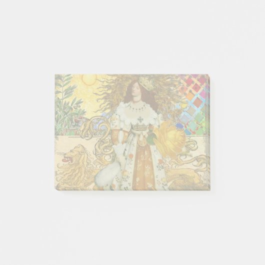  vrouw Golden Sun: Leo Zodiac Collage Art Post-it® Notes (Voorkant)