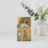  vrouw Golden Sun: Leo Zodiac Collage Art Visitekaartje (Staand voorkant)