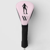 Vrouw Golf Pink Sport Monogram Golfheadcover (Voorkant)