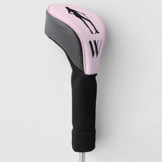 Vrouw Golf Pink Sport Monogram Golfheadcover (Schuin)