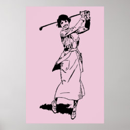 Vrouw Golfer 1921 Poster