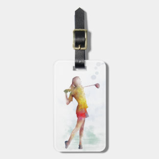 VROUW GOLFER BAGAGELABEL