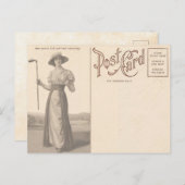  vrouw golfer Briefkaart (Voorkant / Achterkant)